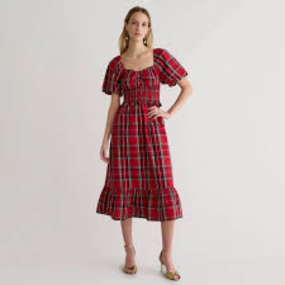 Red Plaid Women's Dress
